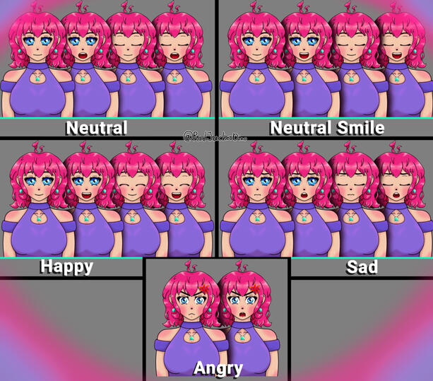 Elegant Lady PNGTuber All Frames